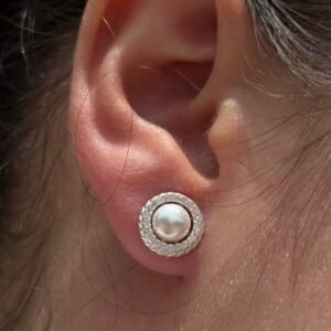 BRINCO EM PRATA 925 CONTEM PEROLA SINTÉTICA