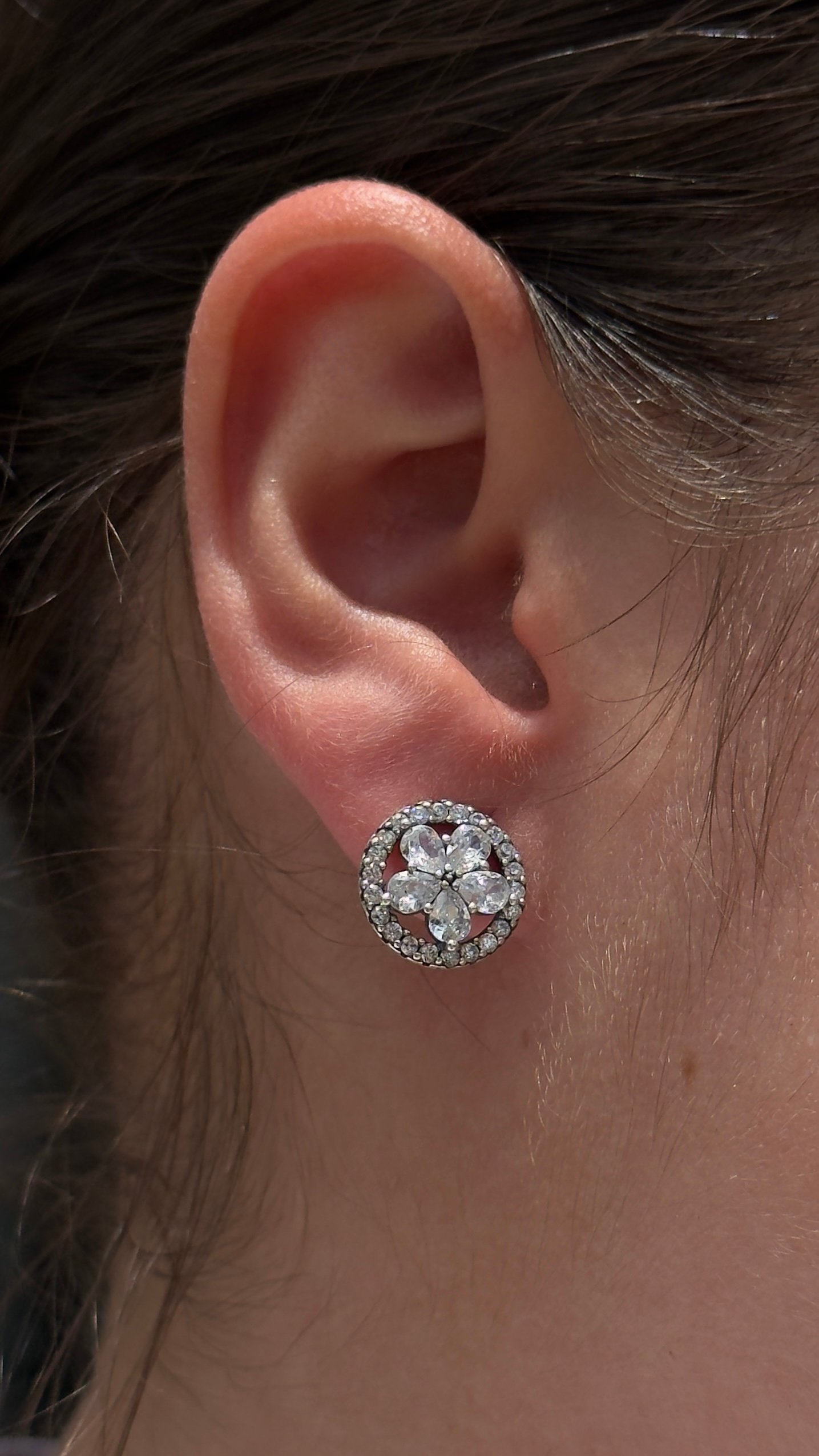 BRINCO EM PRATA 925 FLOR / LINHA IMPORTADA