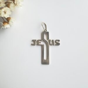 PINGENTE PRATA 925 CRUZ JESUS