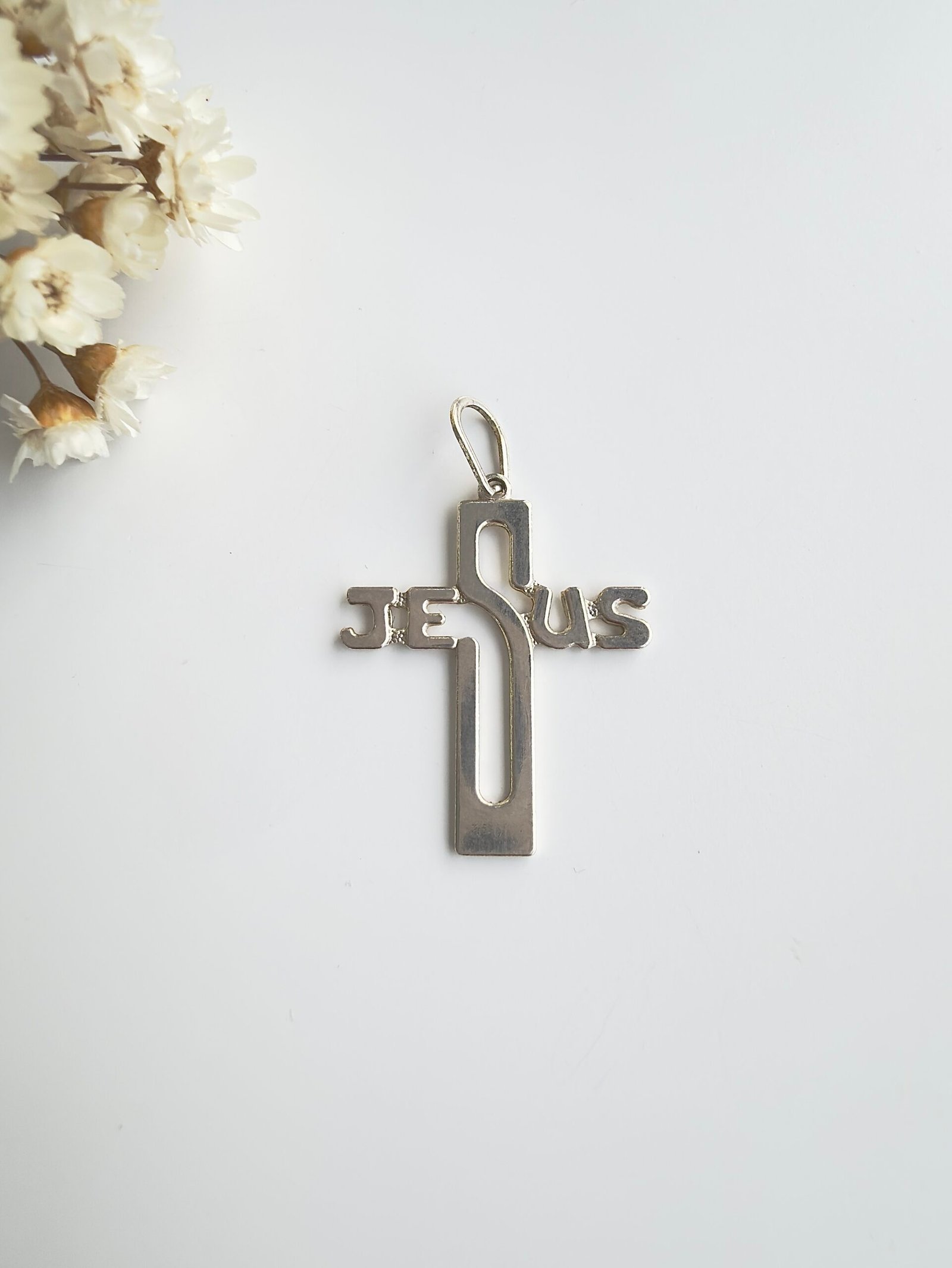 PINGENTE PRATA 925 CRUZ JESUS