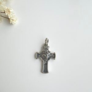 PINGENTE PRATA 925 CRUZ COM FACE DE CRISTO