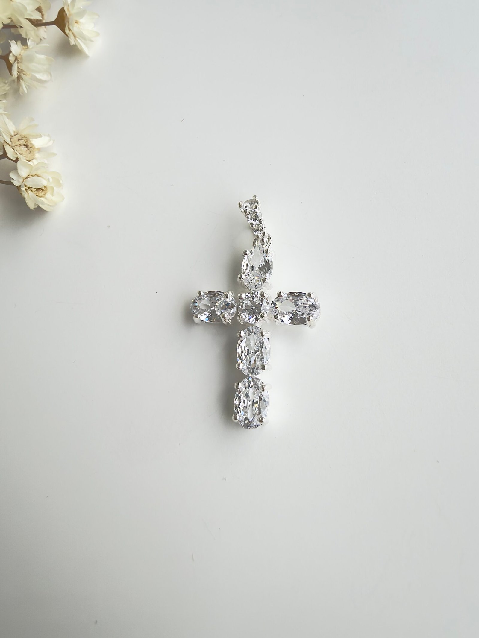 PINGENTE PRATA 925 CRUZ COM ZIRCÔNIAS