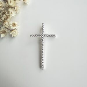 PINGENTE PRATA 925 CRUZ CRAVEJADA COM ZIRCÔNIAS BRANCAS
