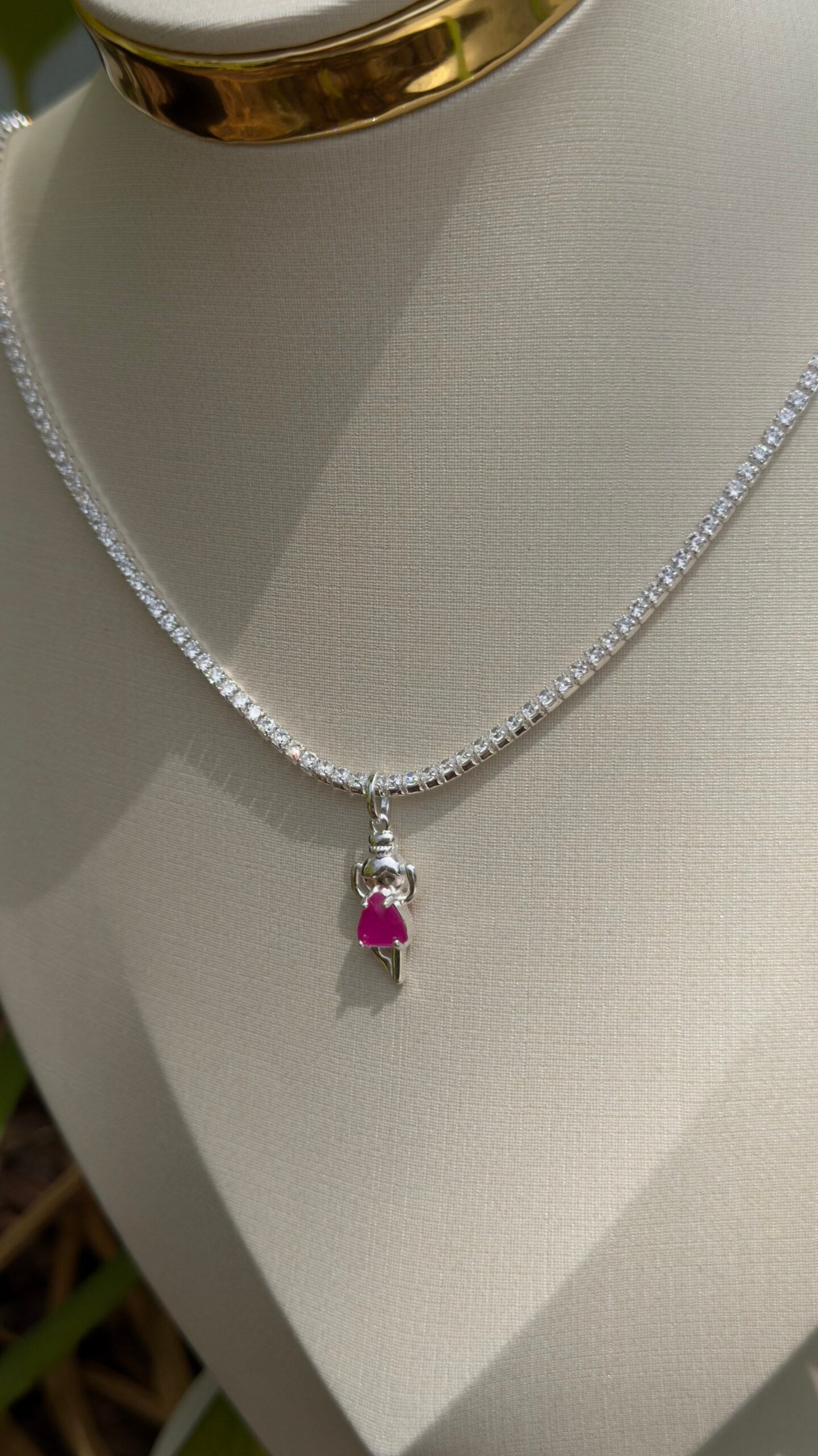 PINGENTE PRATA 925 BAILARINA CRISTAL FUSION